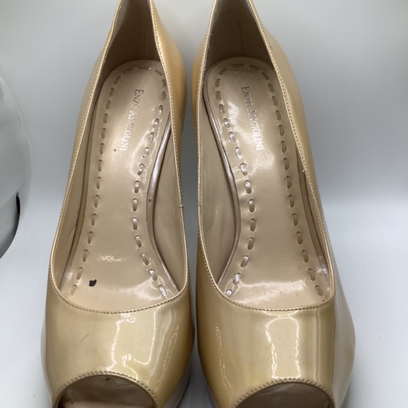Enzo Angiolini Peep Toe Pumps, Size:11, Gold - Picture 3 of 3